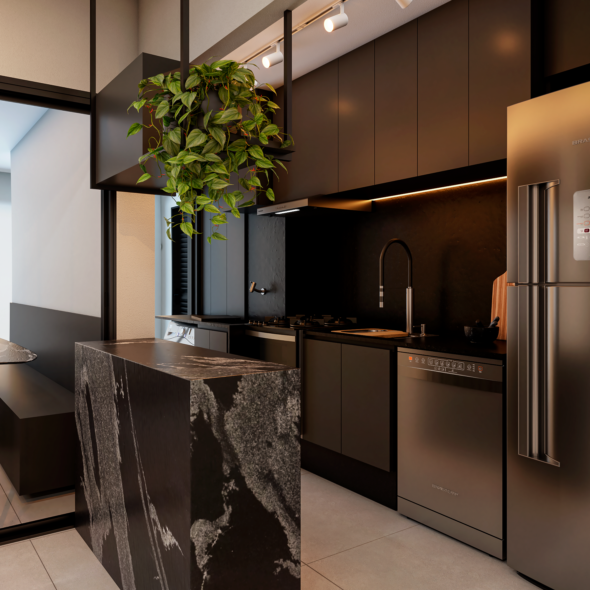 Design de Interiores do Apartamento DUO com marcenaria sob medida
